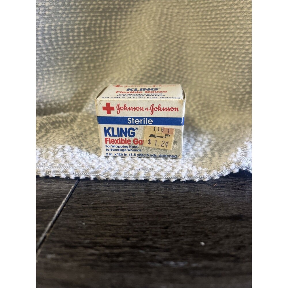 Vintage 1980 Johnson & Johnson 2” 3.5 Yards Kling Flexible Gauze. NOS
